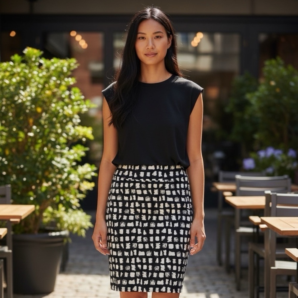 Lularoe Women's Black & White A Line Skirt